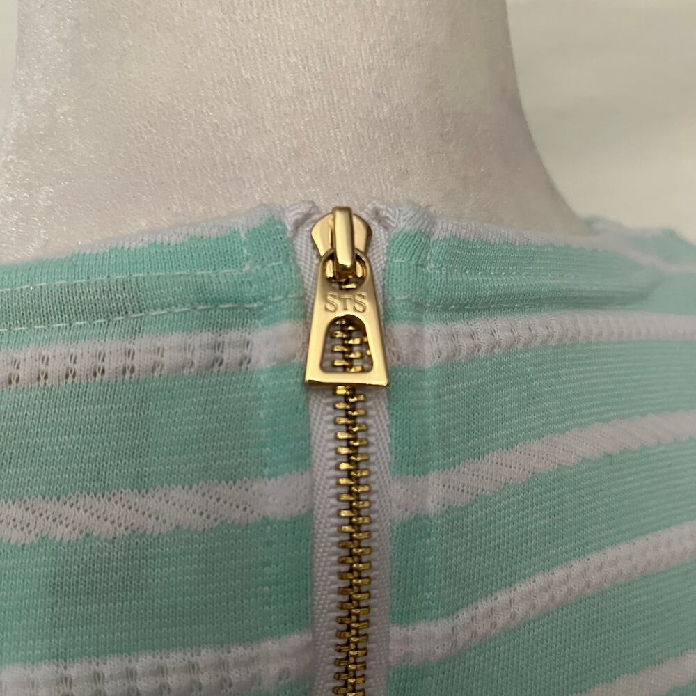 STS Striped Sheath Dress Sz XS Coastal Preppy Long Sleeve Texture MInt Office - Picture 8 of 12